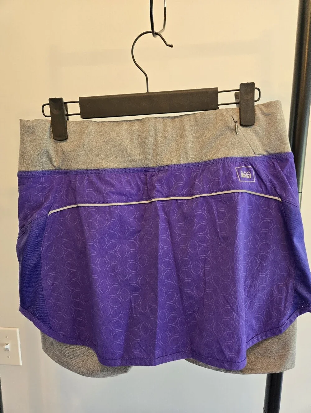 REI Co-op Women’s Small Purple Grey Running Skort Athletic Skirt Built-In Shorts